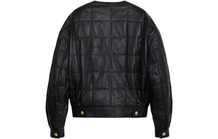 CELINE Leather Jackets Women's Dark Black
