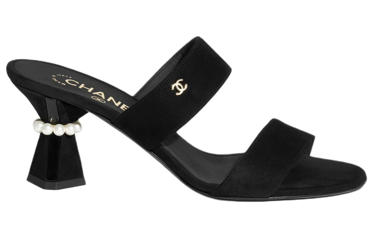 CHANEL Slip Resistant Slide Slippers Women's Black