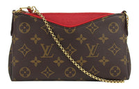 LOUIS VUITTON Pallas Canvas With Leather Chain Bag Crossbody Bag Shoulder Bag Women's Brown