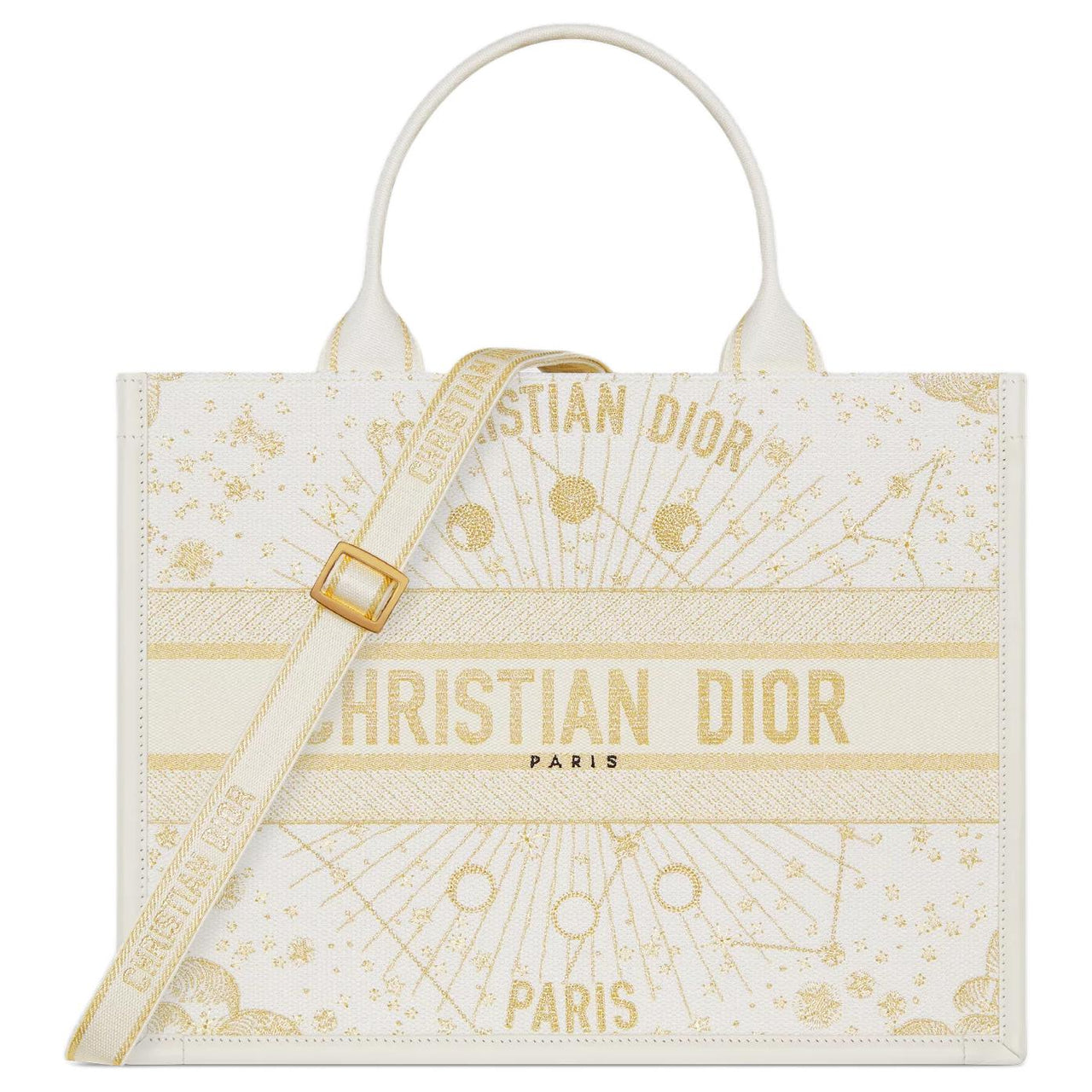 DIOR BookTote Cotton Tote Bag, Shopping Bag, Handbag Medium Size Women's Light Yellow