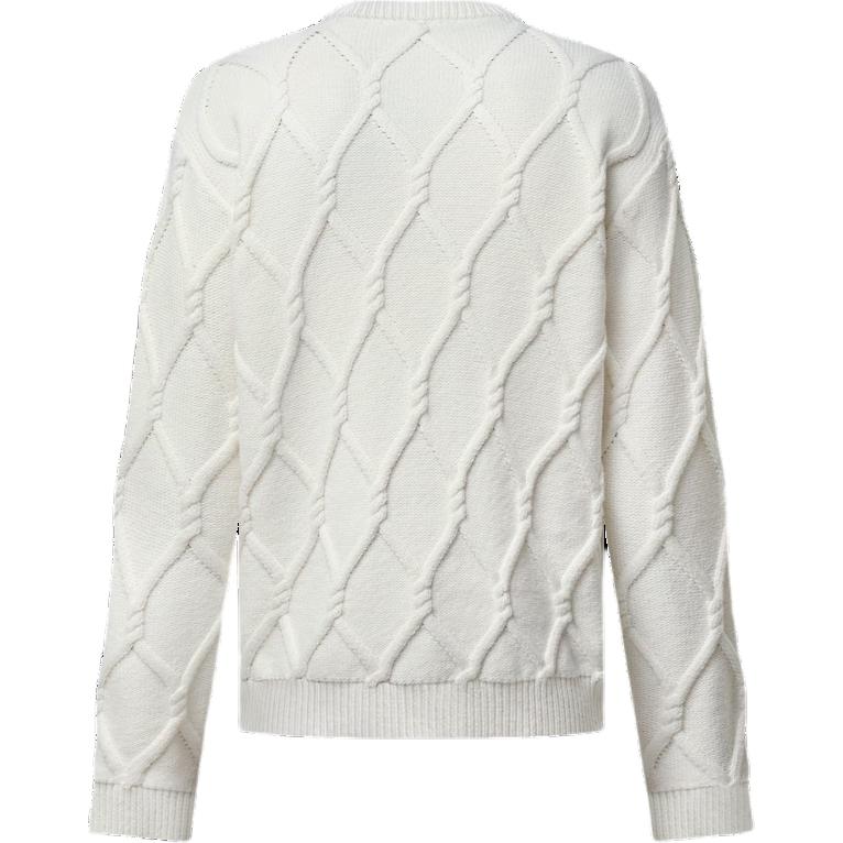 LOUIS VUITTON Embellished Cable Knit Wool Blend Pullover