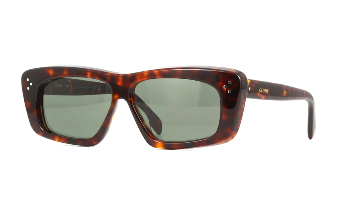 CELINE Irregular Shape Sunglasses Women's Tortoiseshell