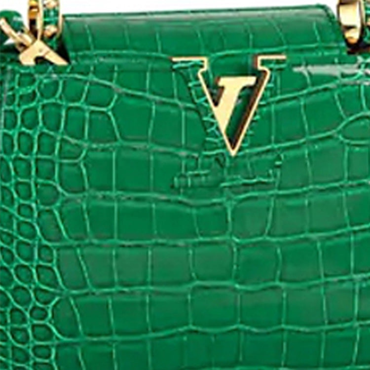 LOUIS VUITTON Capucines Crocodile Leather Capy Sine Handbag Mini Women's Emerald Green