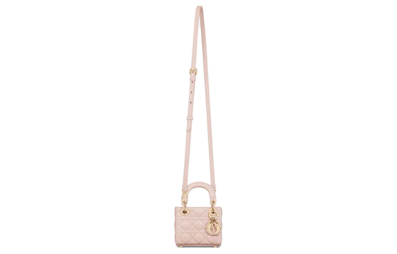 DIOR Lady Dior Sheepskin Lady Dior Bag, Shoulder Bag, Crossbody Bag, Handbag Extra Mini Women's Rouge Pink