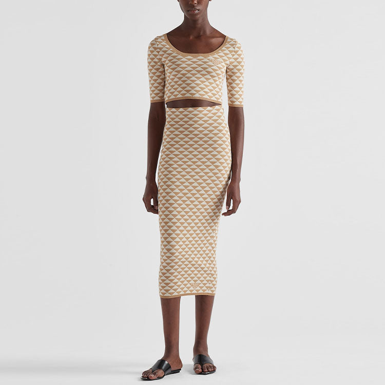 PRADA Casual Long Skirts Women's Beige Ivory