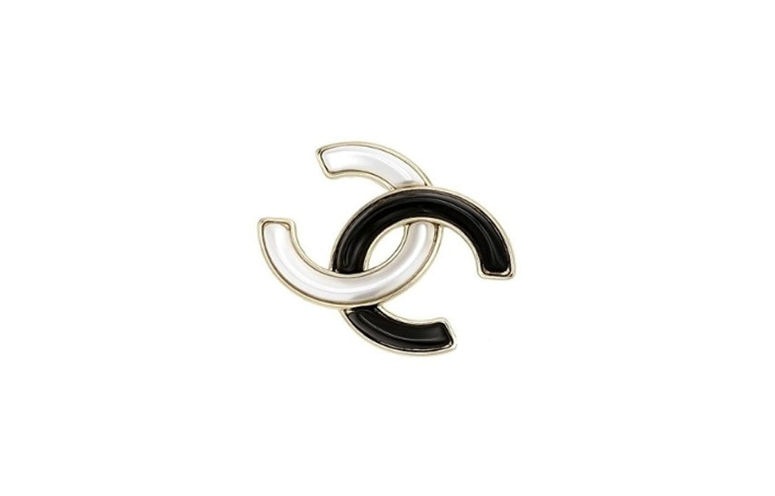 CHANEL Metal Brooches Unisex White