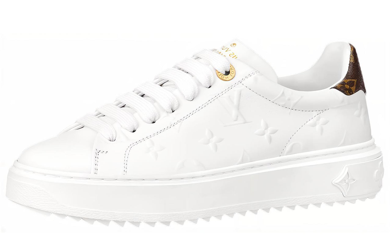 LOUIS VUITTON Time Out Sneakers 'White With White Monogram' Women's