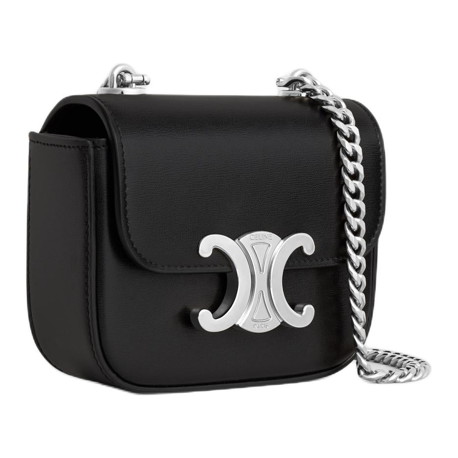 CELINE Calfskin Shoulder Bag Mini Women's Black