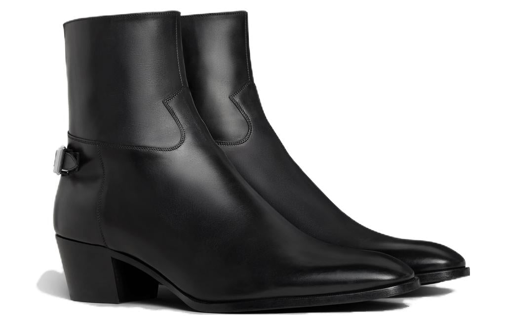 CELINE Isaac Buckle Zipped Boot Black