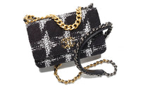 CHANEL 19BagWOC Wool Tweed Wealth Bag Shoulder Bag Crossbody Bag Women's Black White