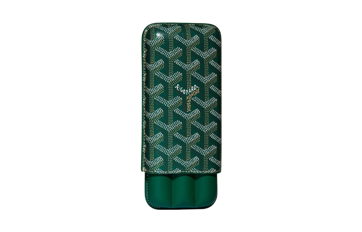 GOYARD Churchill Canvas With Calfskin Dog's Teeth Cigar Box Accessories Unisex Green