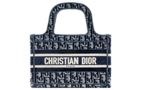 DIOR BookTote Velvet Tote Bag Shopping Bag Handbag Mini Women's Blue