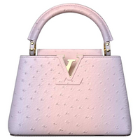 LOUIS VUITTON Capucines Ostrich Leather Capusin Shoulder Crossbody Handbag Mini Women's Purple & Pink