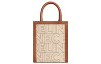 CELINE Cabas Fabric With Calfskin Trim Shoulder Bag Crossbody Bag Handbag Mini Women's Natural/Tan