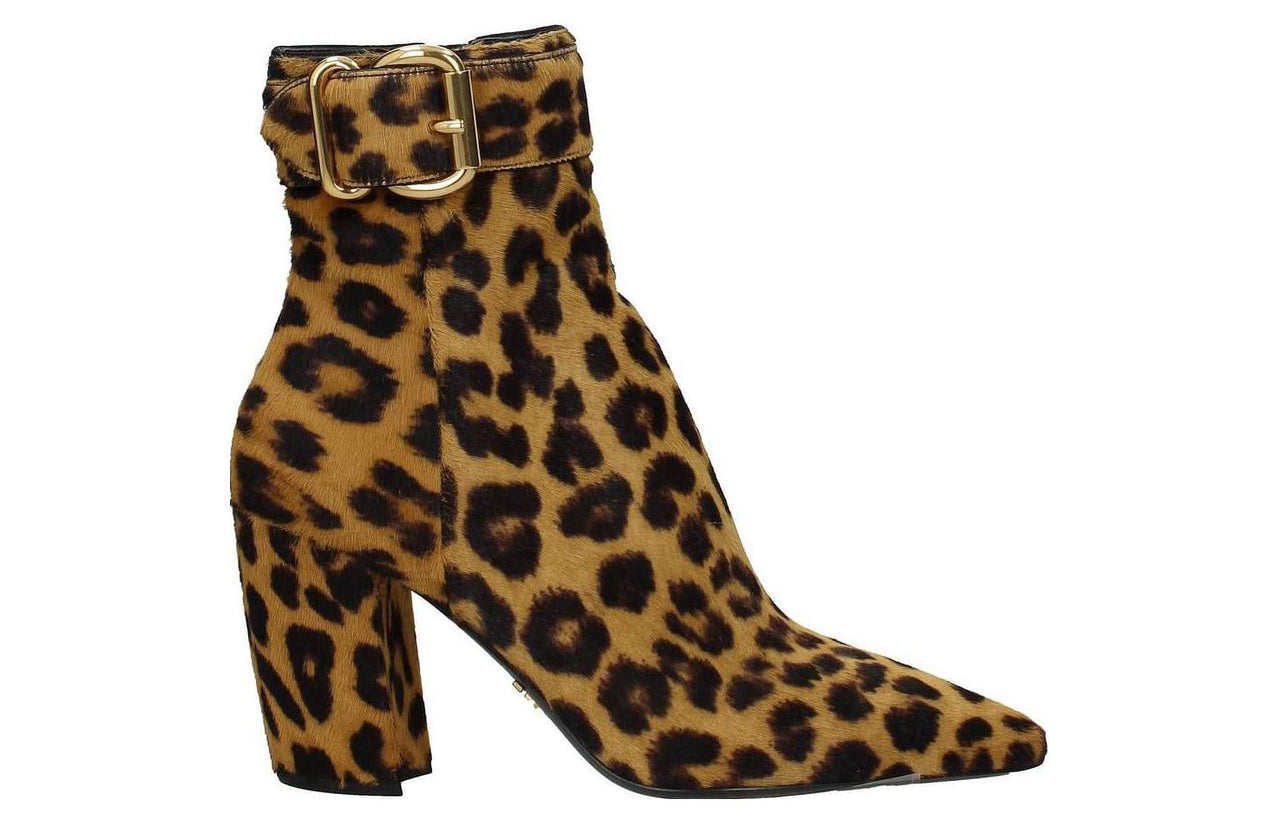 PRADA Ankle Boots 8.5cm Women's Leopard Print