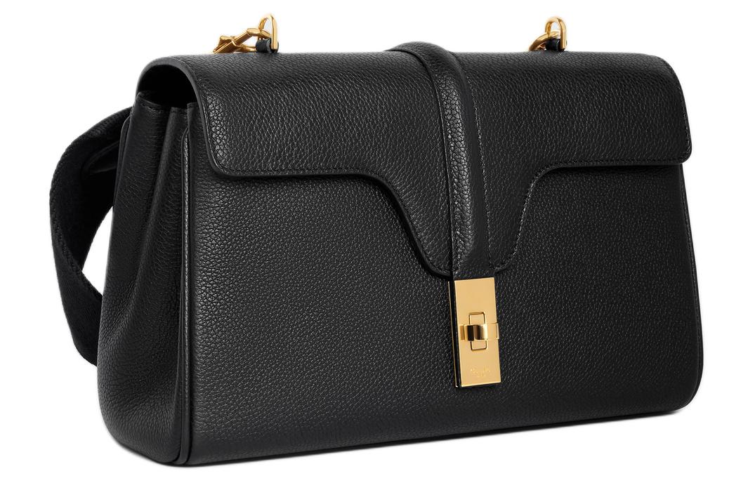 CELINE Grained Calfskin Crossbody Bag Shoulder Bag Women's Black