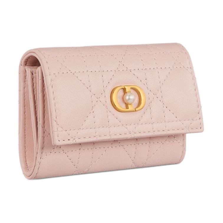 DIOR Sheepskin Wallet Women's Rouge Pink