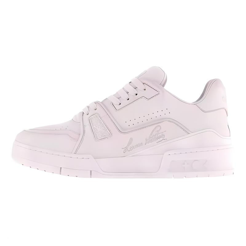LOUIS VUITTON Trainer Low-Top Skateboard Shoes Unisex White