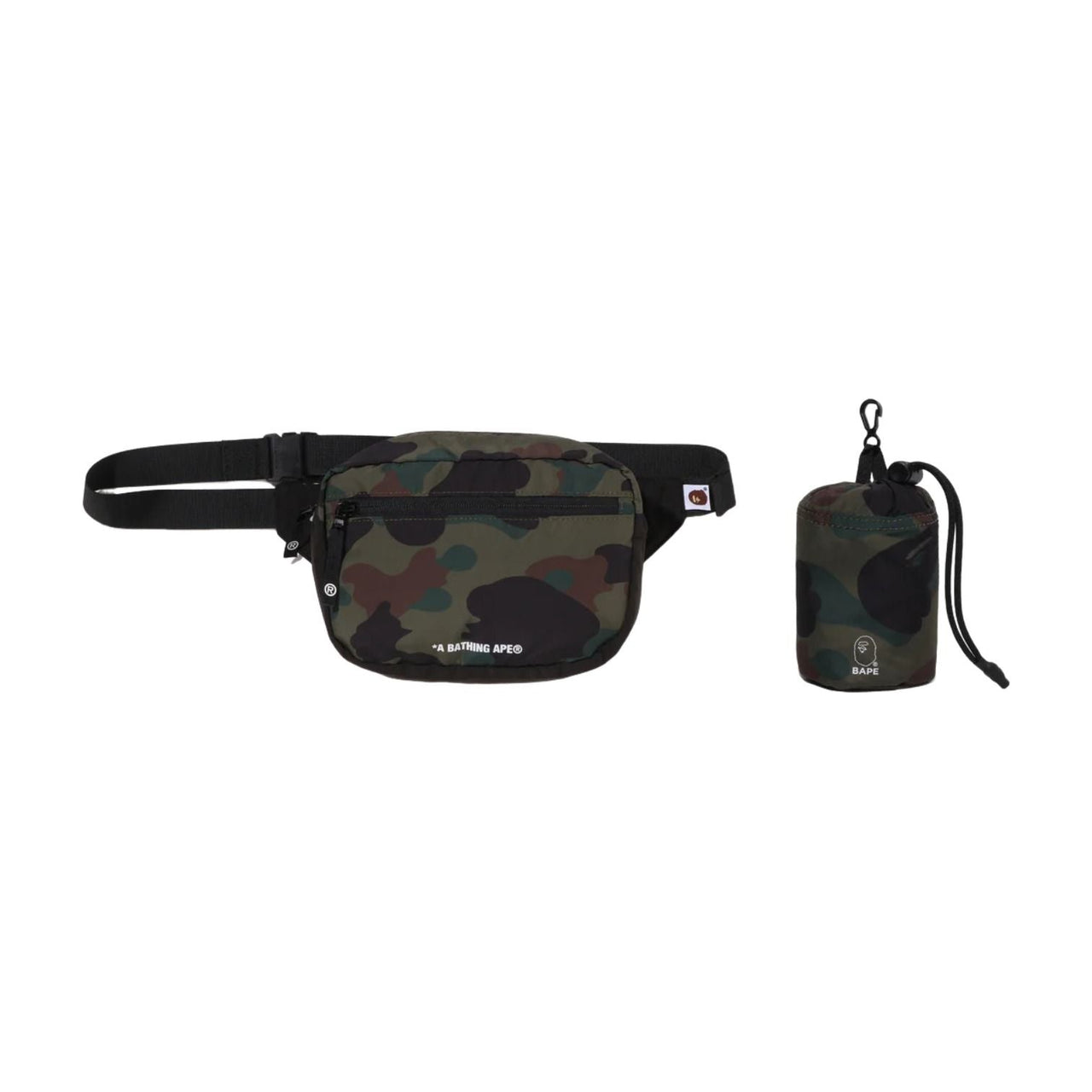A Bathing Ape 1st Camo Packable Waist Back M Travel 'Green' 0ZXBGMX00290QGRX
