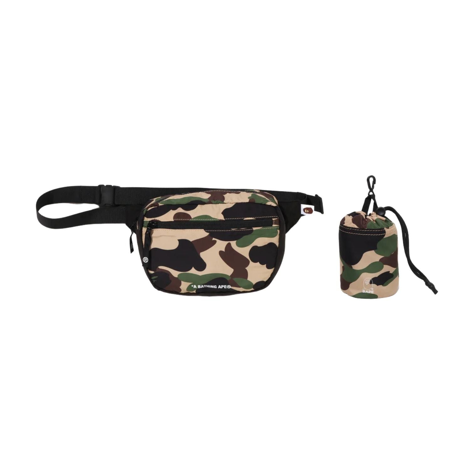 A Bathing Ape 1st Camo Packable Waist Back M Travel 'Yellow' 0ZXBGMX00290QYEX