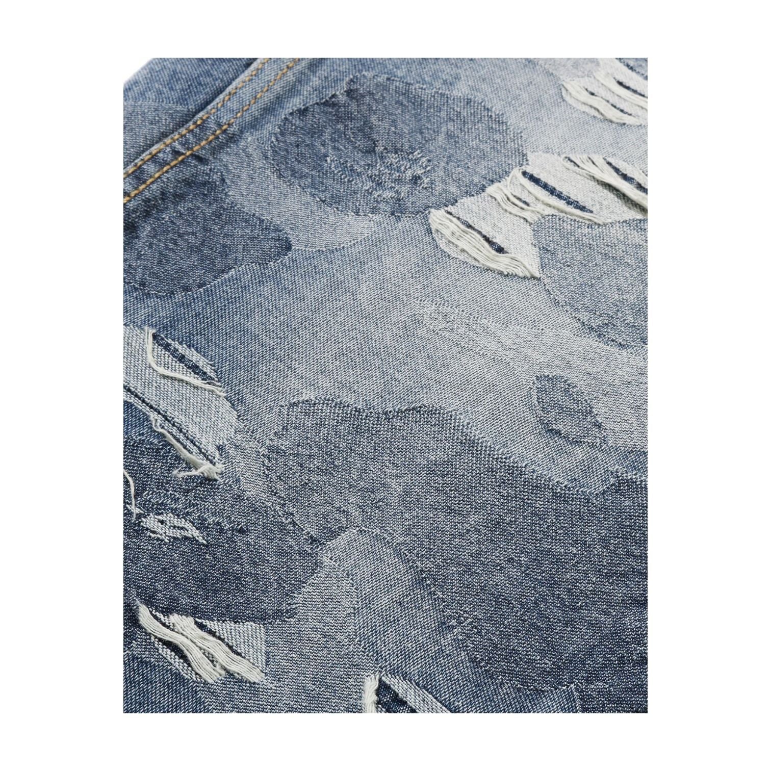 A Bathing Ape Solid Camo Jacquard Denim Pants 'Blue' 0ZXJNM301501RBLX