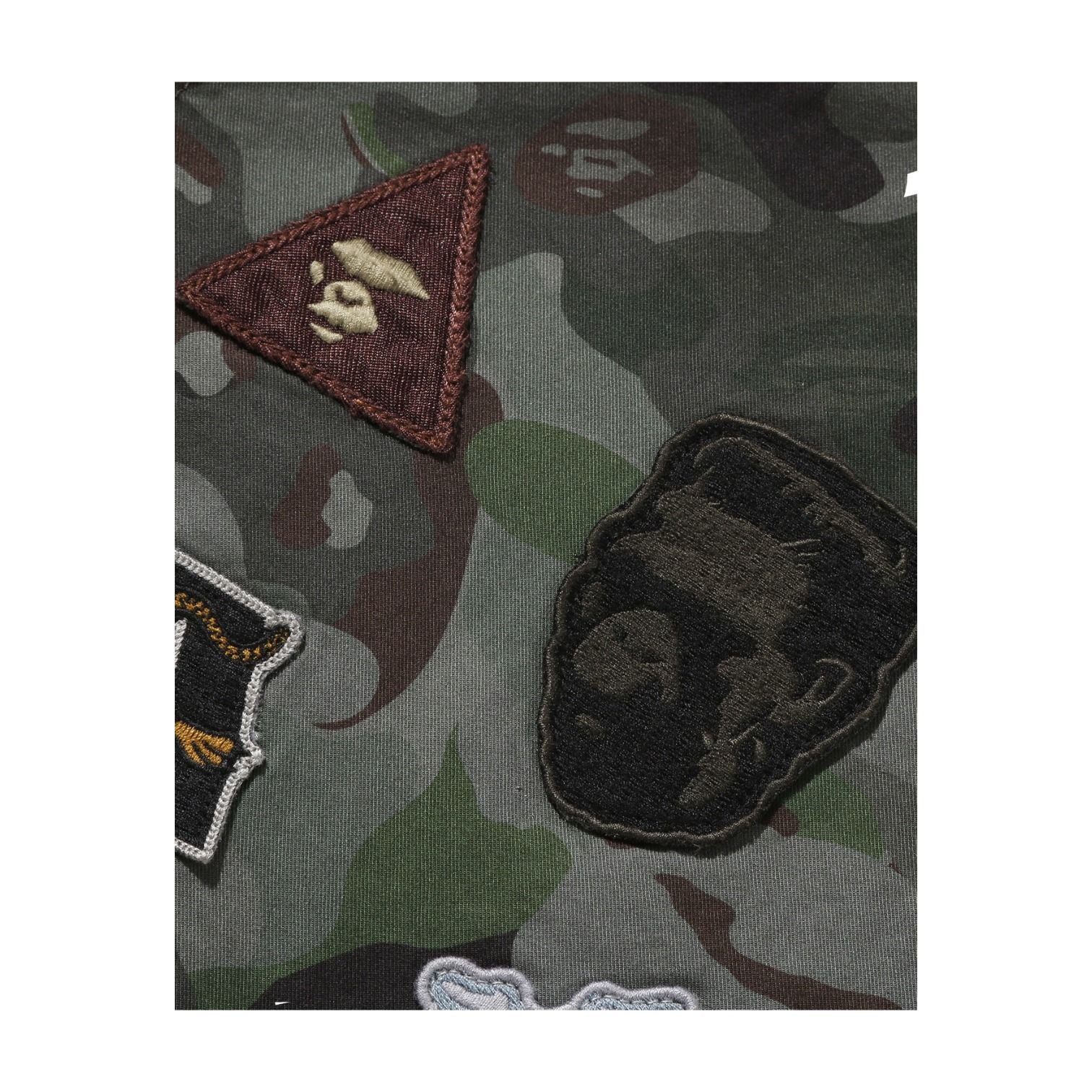 A Bathing Ape Hybrid Camo Multi Badge Jacket 'Green' 0ZXLJM313401RGRD