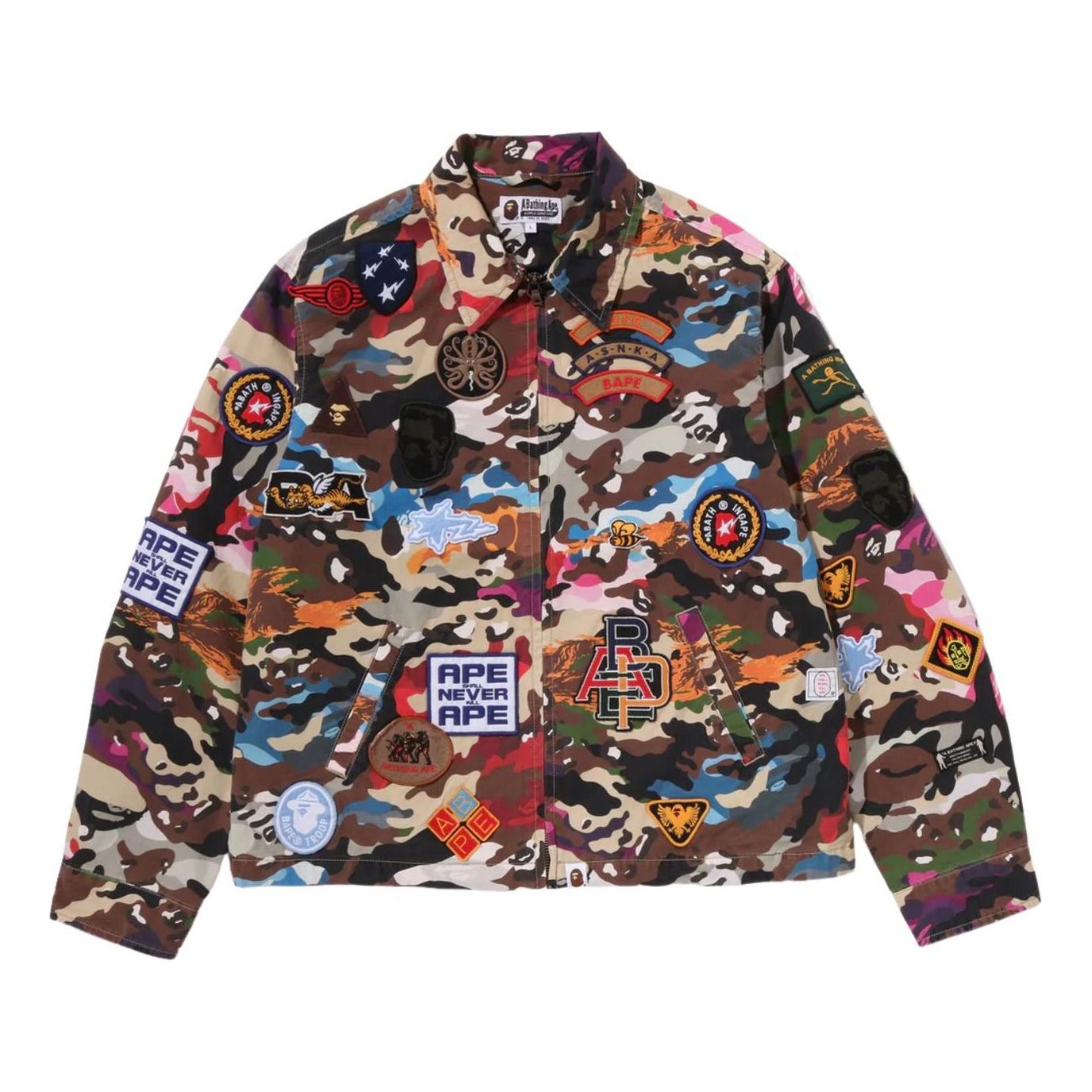 A Bathing Ape Hybrid Camo Multi Badge Jacket 'Multicolor' 0ZXLJM313401RMLX