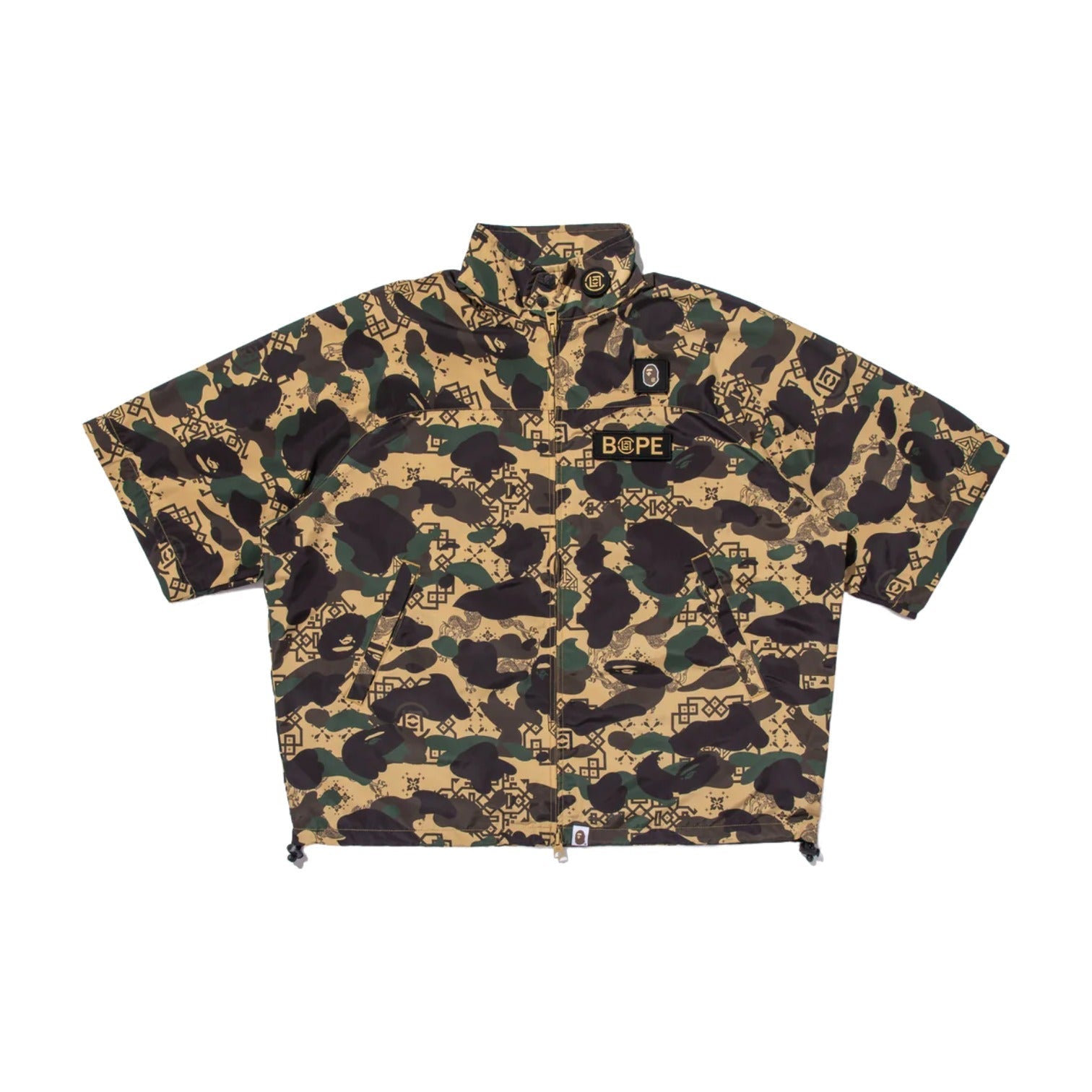 BAPE X Clot Camo Sleeve Detachable Rain Jacket 'Yellow' 0ZXLJM911401P-YEL