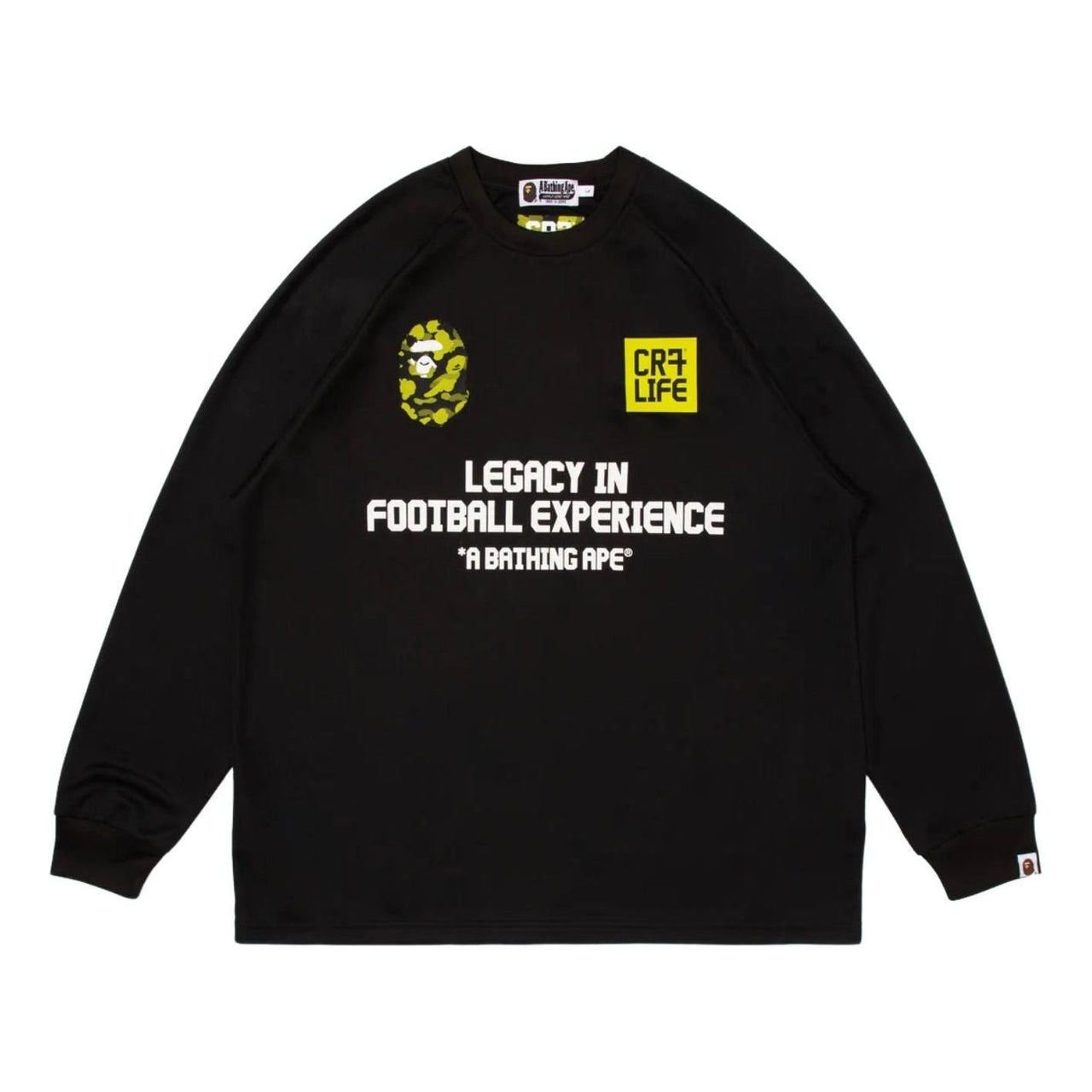A Bathing Ape x Cristiano Ronaldo CR7 Life Multi Logo Poly Relaxed Fit Jersey 'Black' 0ZXLTM905111PBKX