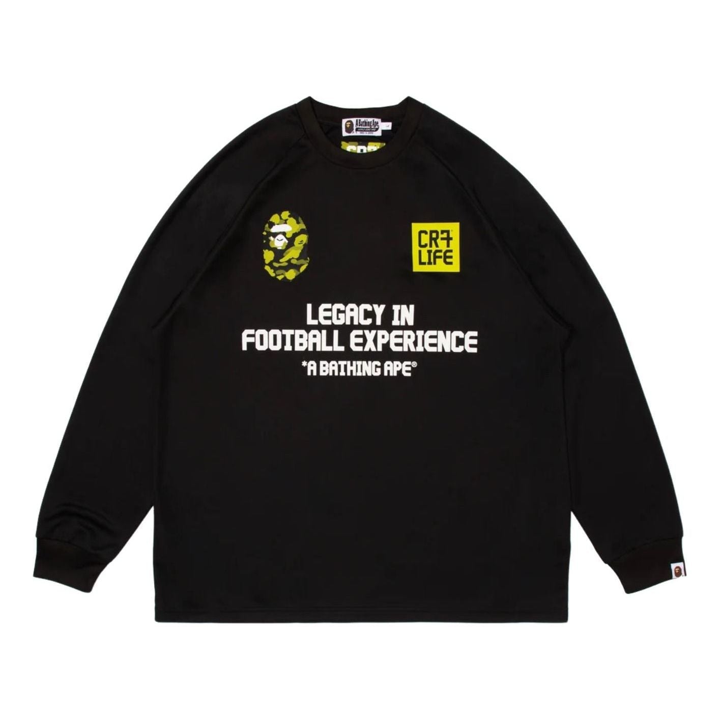 A Bathing Ape x Cristiano Ronaldo CR7 Life Multi Logo Poly Relaxed Fit Jersey 'Black' 0ZXLTM905111PBKX