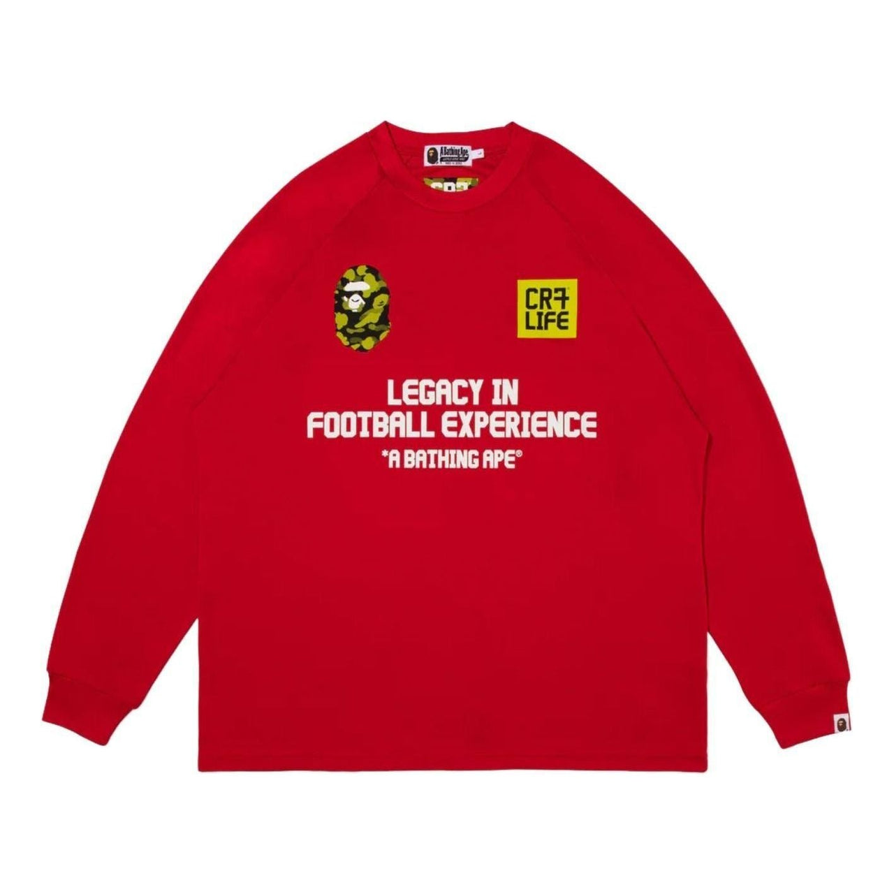 A Bathing Ape x Cristiano Ronaldo CR7 Life Multi Logo Poly Relaxed Fit Jersey 'Red' 0ZXLTM905111PRDX