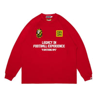 A Bathing Ape x Cristiano Ronaldo CR7 Life Multi Logo Poly Relaxed Fit Jersey 'Red' 0ZXLTM905111PRDX