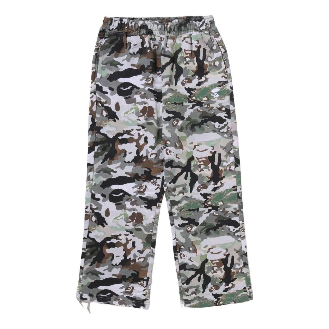 A Bathing Ape Hybrid Camo Ape Face Logo Relaxed Fit Sweatpants 'Green' 0ZXPTM316521RGRD
