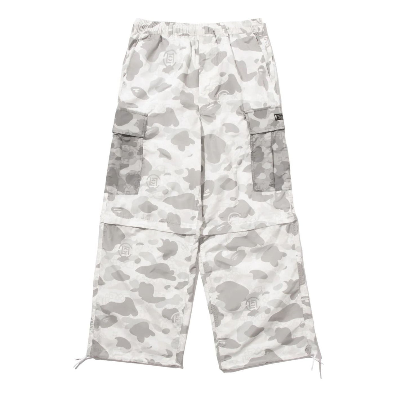 BAPE X Clot Camo Detachable Relaxed Fit Cargo Pants 'White' 0ZXPTMX90552P-WHT