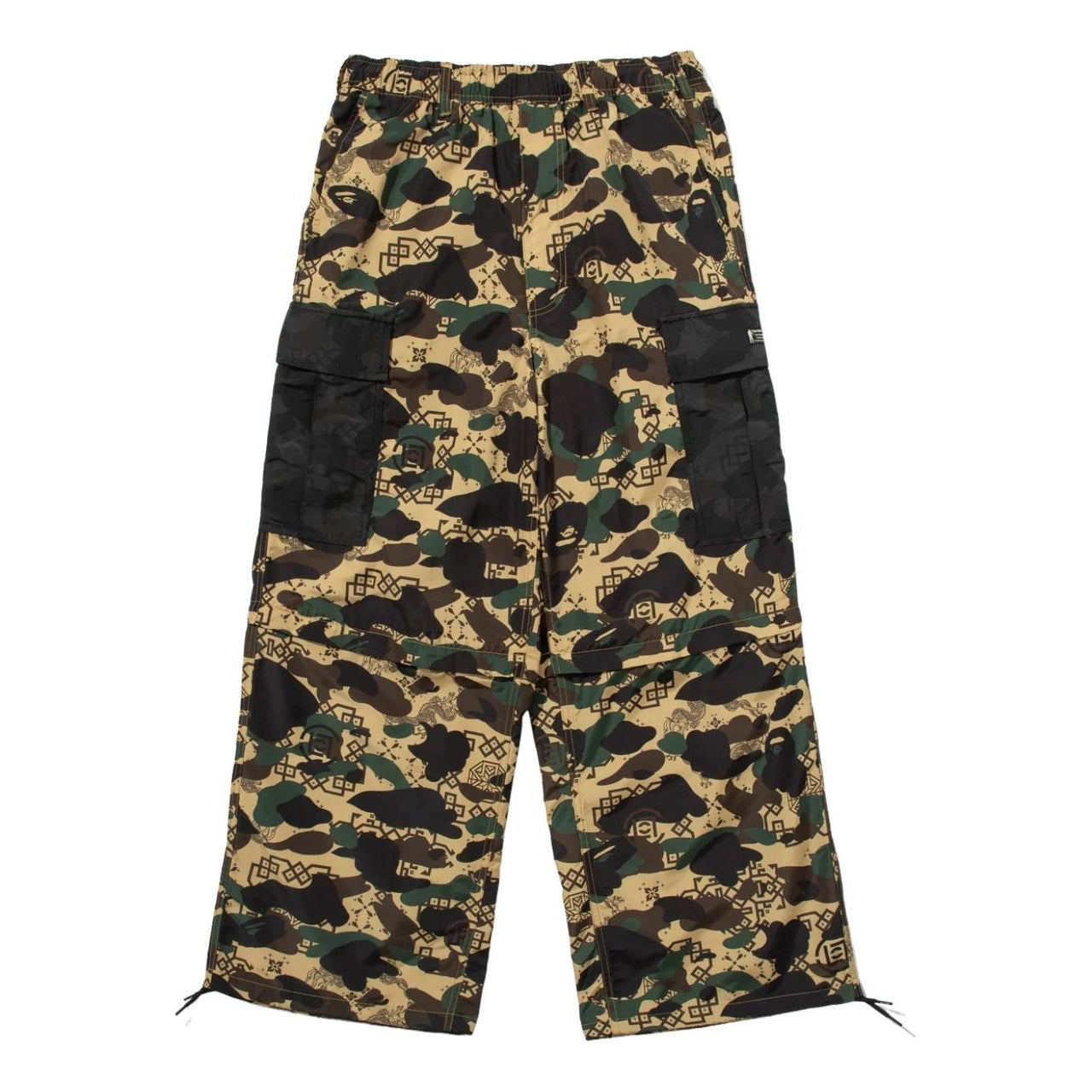 BAPE X Clot Camo Detachable Relaxed Fit Cargo Pants 'Yellow' 0ZXPTMX90552P-YEL