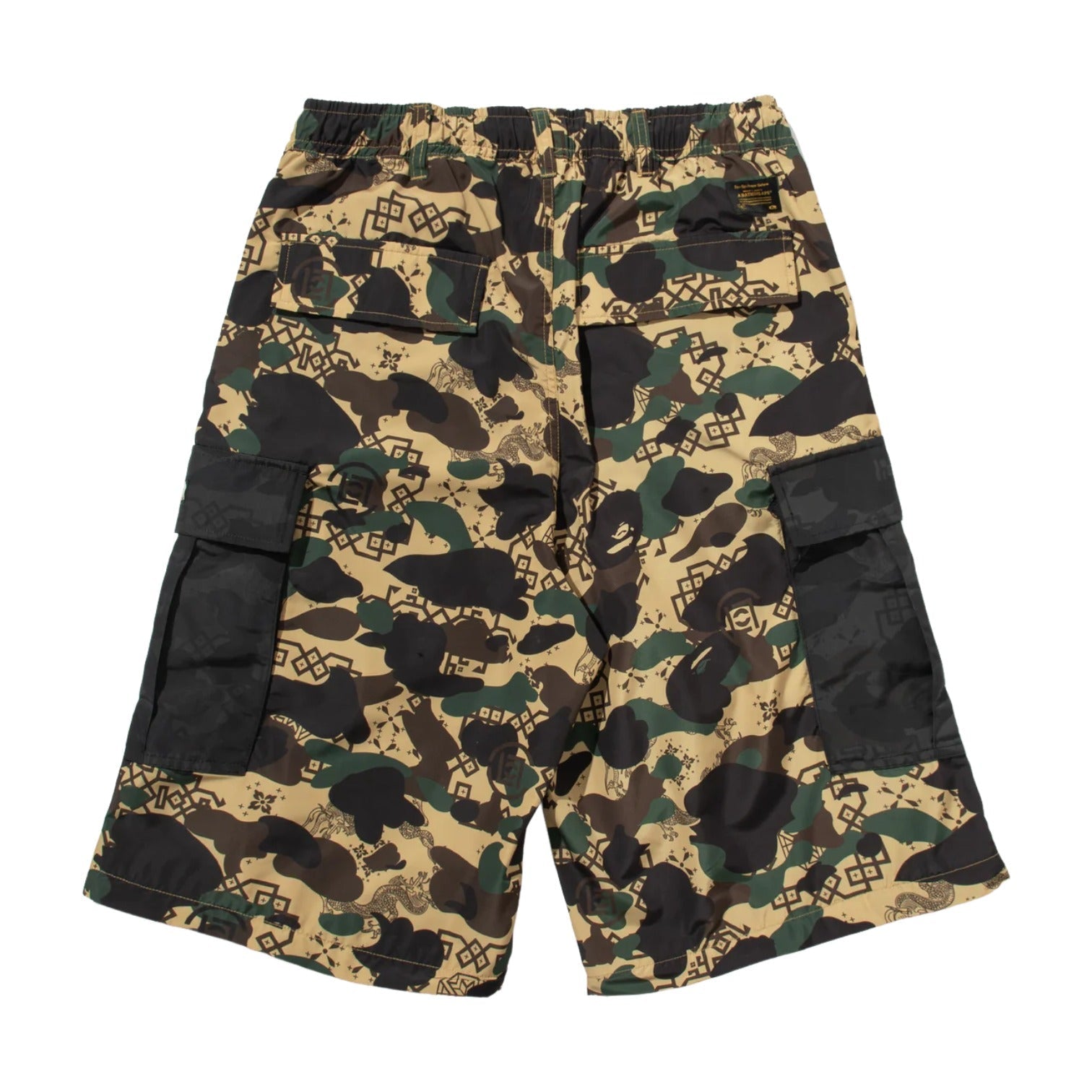 BAPE X Clot Camo Detachable Relaxed Fit Cargo Pants 'Yellow' 0ZXPTMX90552P-YEL