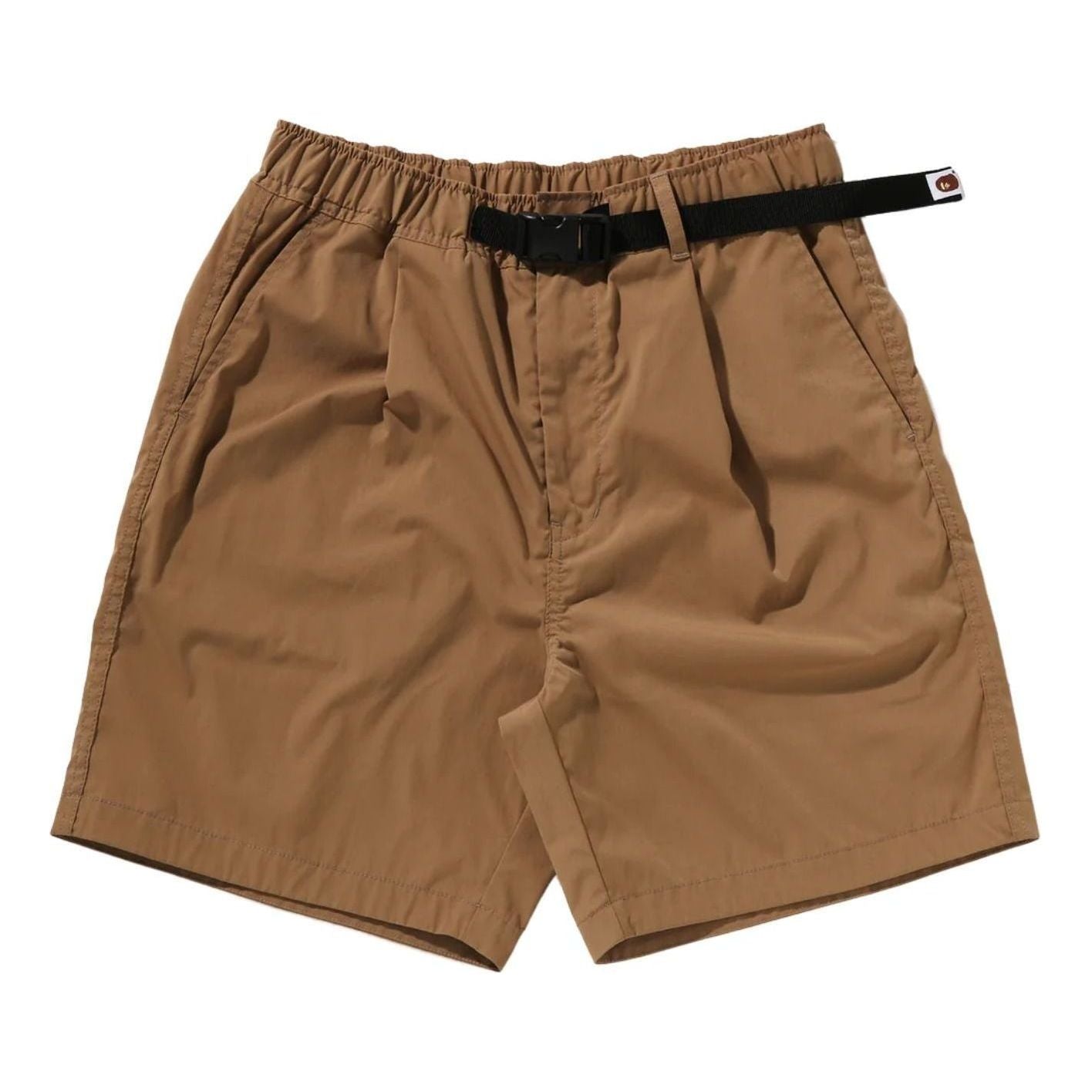 A Bathing Ape Belt 1 Pleat Elasticated Relaxed Fit Shorts 'Brown' 0ZXSPM318531QBGX