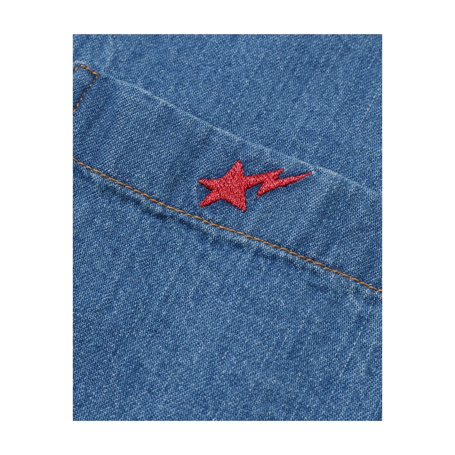 A Bathing Ape Ape Head Relaxed Fit Denim Shirts 'Blue' 0ZXSTMX00231QBLX