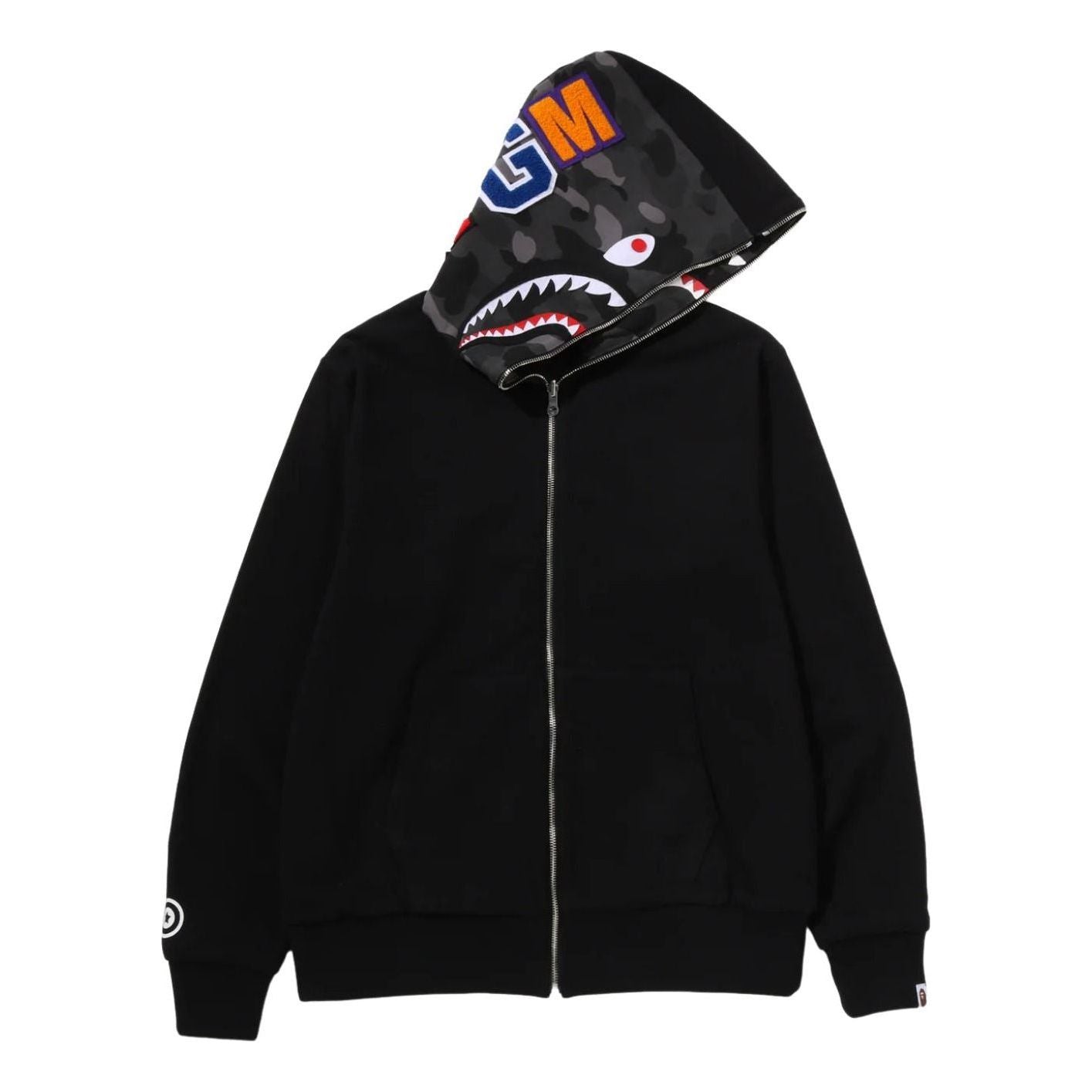 A Bathing Ape Color Camo Reversible Shark Full Zip Hoodie 'Black' 0ZXSWM004151QBKX