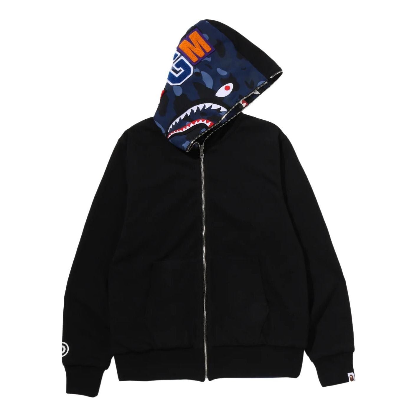 A Bathing Ape Color Camo Reversible Shark Full Zip Hoodie 'Navy' 0ZXSWM004151QNYX