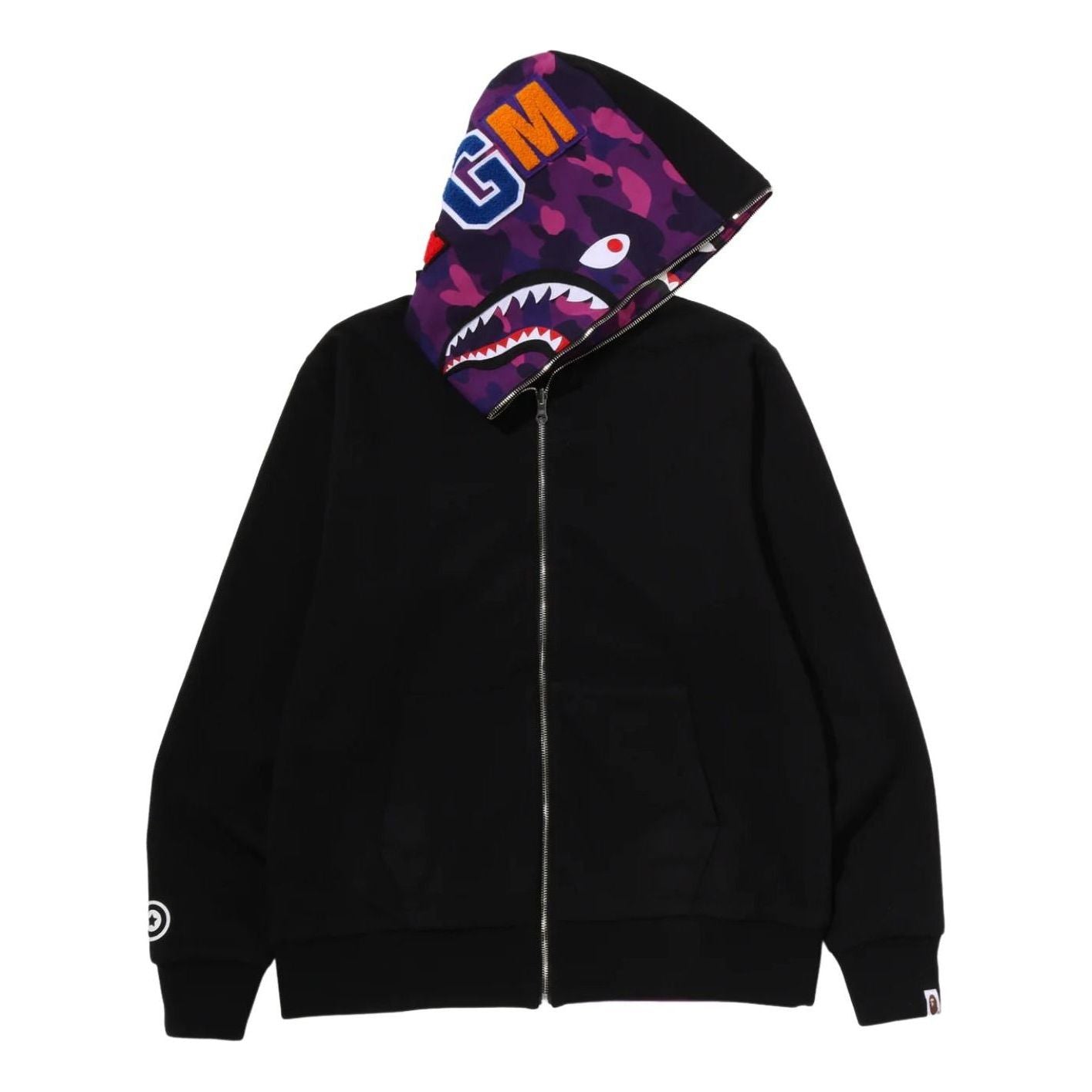 A Bathing Ape Color Camo Reversible Shark Full Zip Hoodie 'Purple' 0ZXSWM004151QPPX
