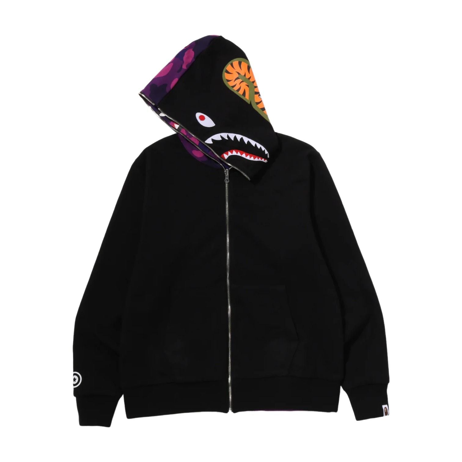 A Bathing Ape Color Camo Reversible Shark Full Zip Hoodie 'Purple' 0ZXSWM004151QPPX