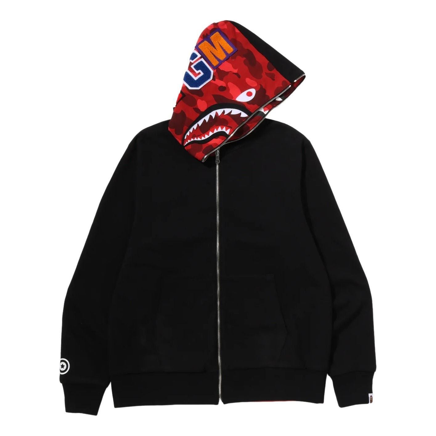 A Bathing Ape Color Camo Reversible Shark Full Zip Hoodie 'Red' 0ZXSWM004151QRDX