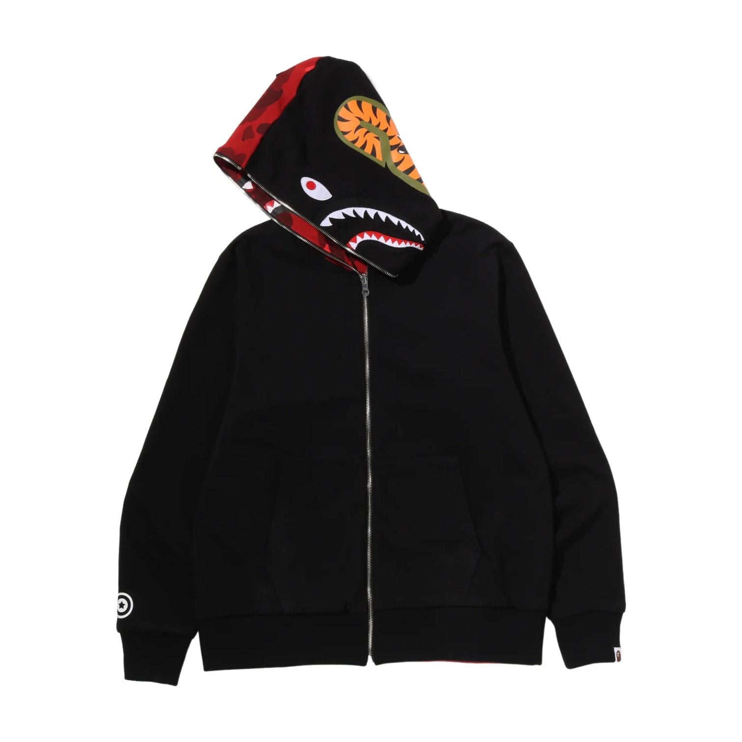 A Bathing Ape Color Camo Reversible Shark Full Zip Hoodie 'Red' 0ZXSWM004151QRDX