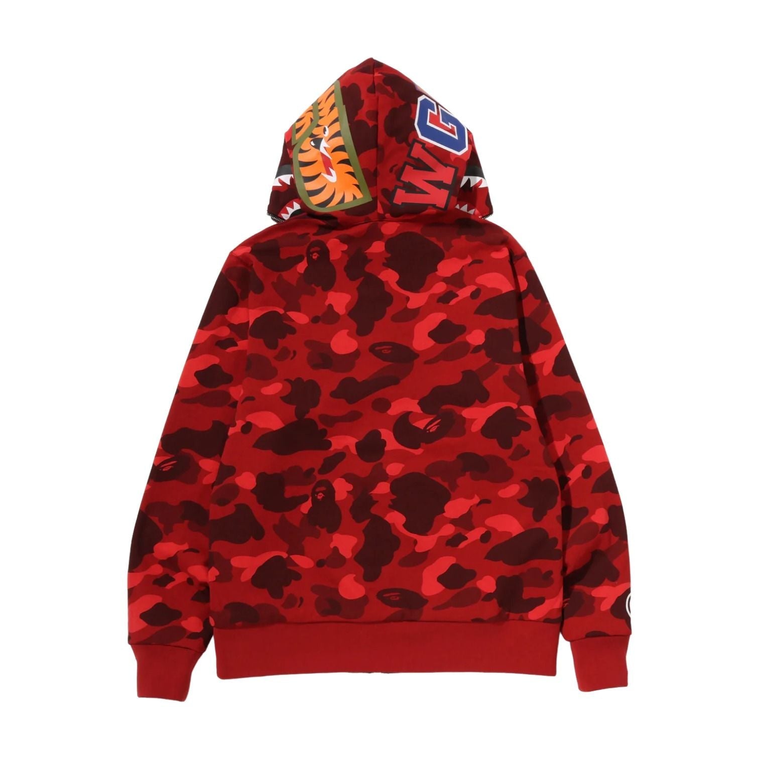 A Bathing Ape Color Camo Reversible Shark Full Zip Hoodie 'Red' 0ZXSWM004151QRDX