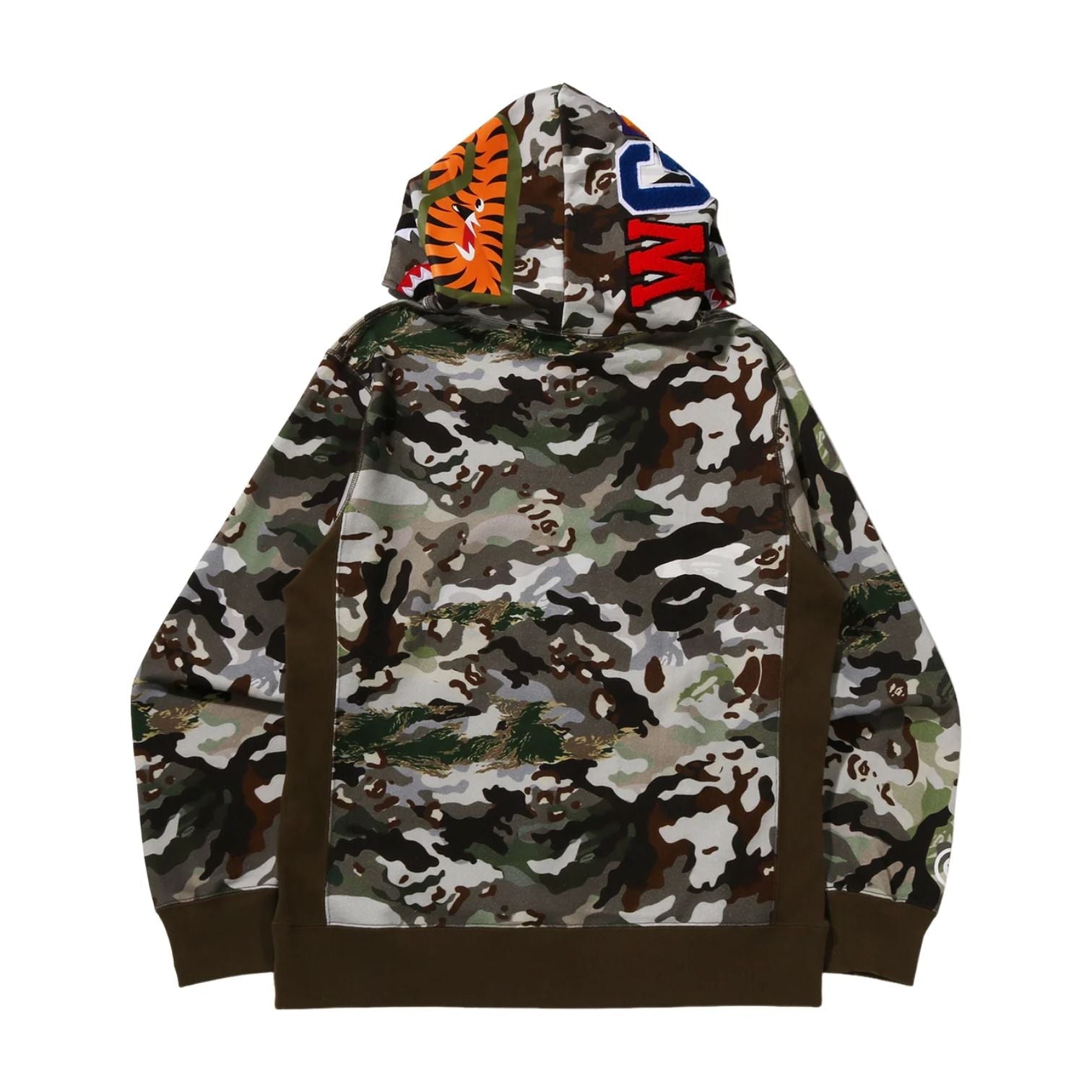 A Bathing Ape Hybrid Camo Shark Pullover Hoodie 'Green' 0ZXSWM012141RGRD