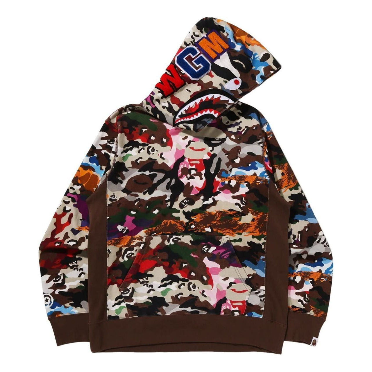 A Bathing Ape Hybrid Camo Shark Pullover Hoodie 'Multicolor' 0ZXSWM012141RMLX