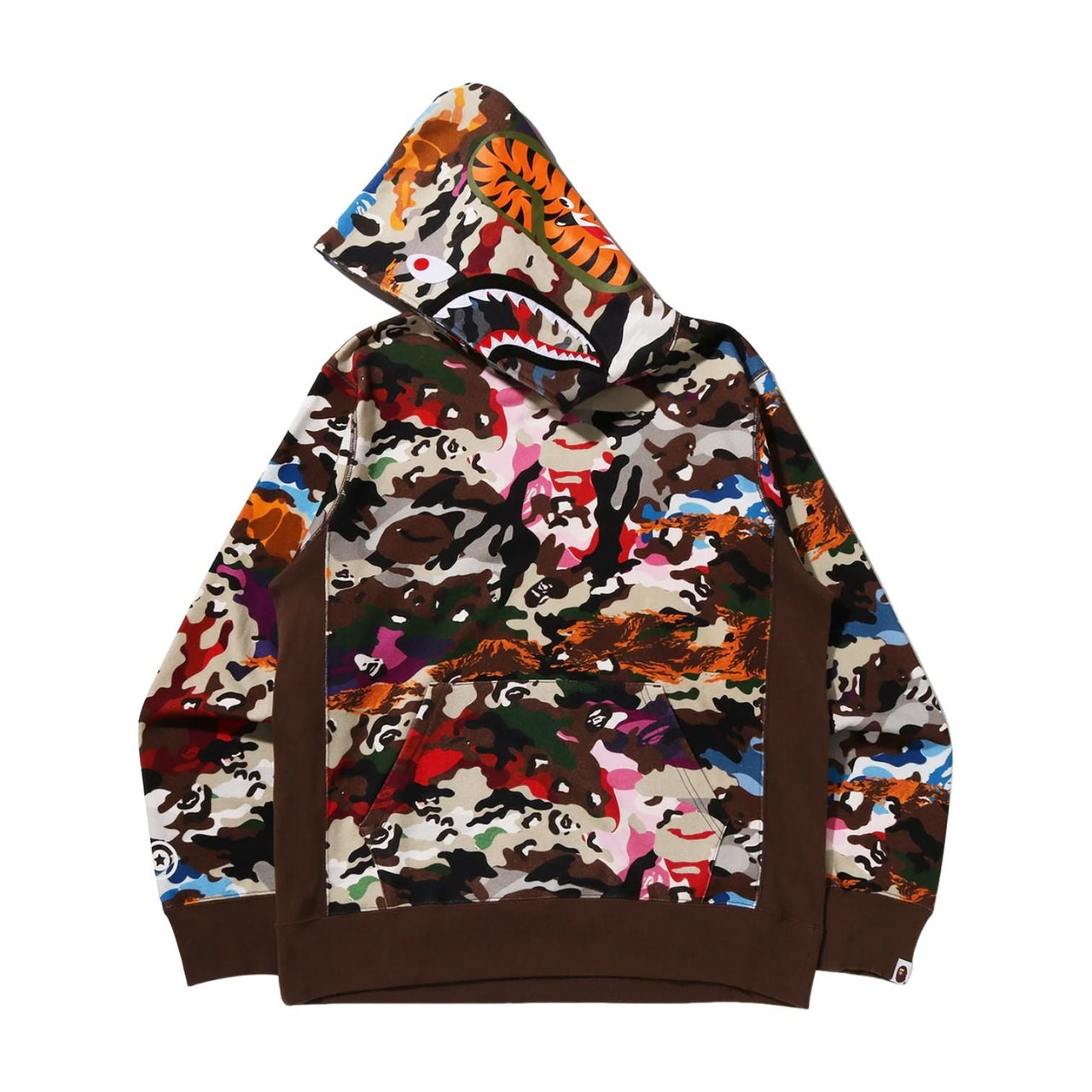 A Bathing Ape Hybrid Camo Shark Pullover Hoodie 'Multicolor' 0ZXSWM012141RMLX