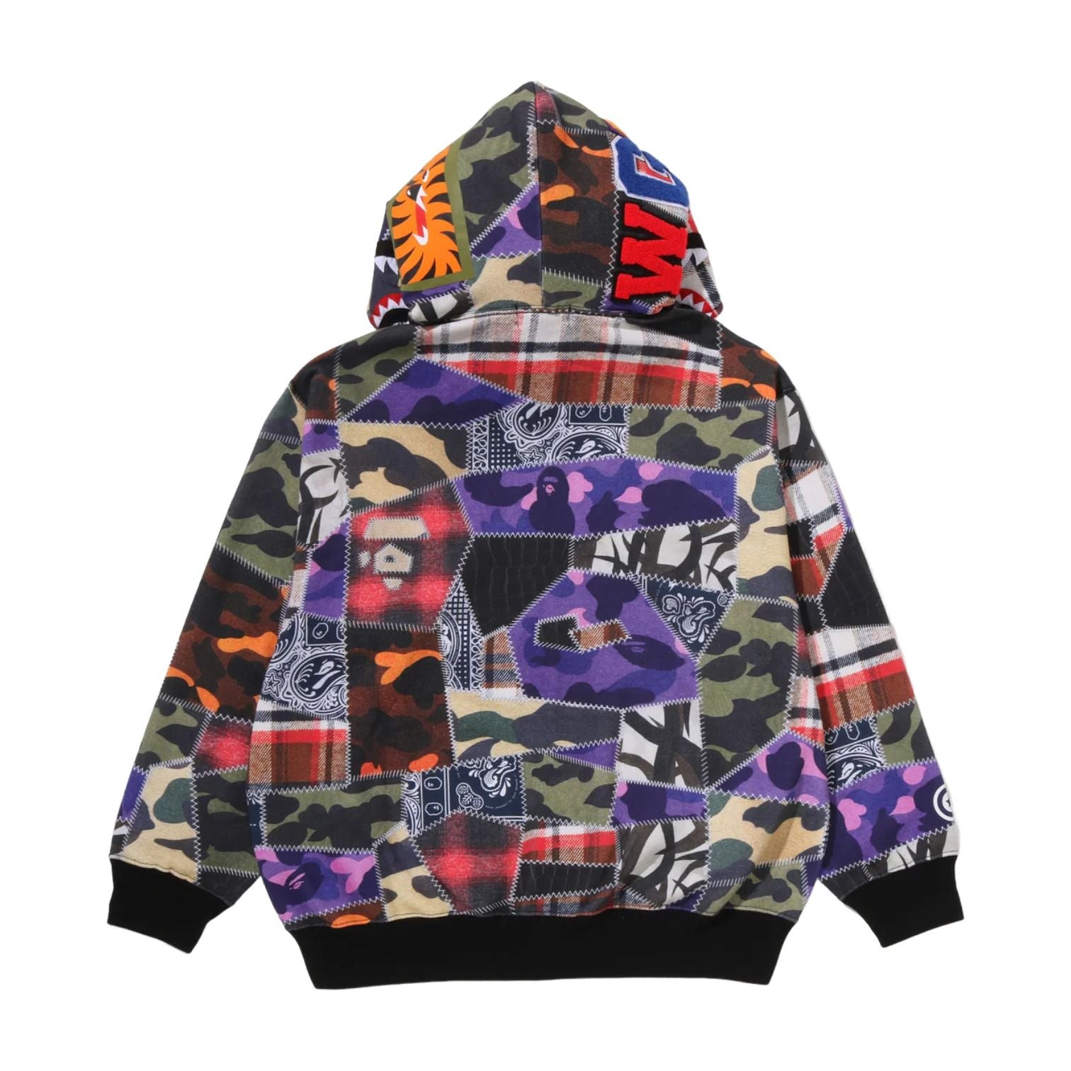 A Bathing Ape Crazy Patch Shark Full Zip Hoodie 'Multicolor' 0ZXSWM317151RMLX