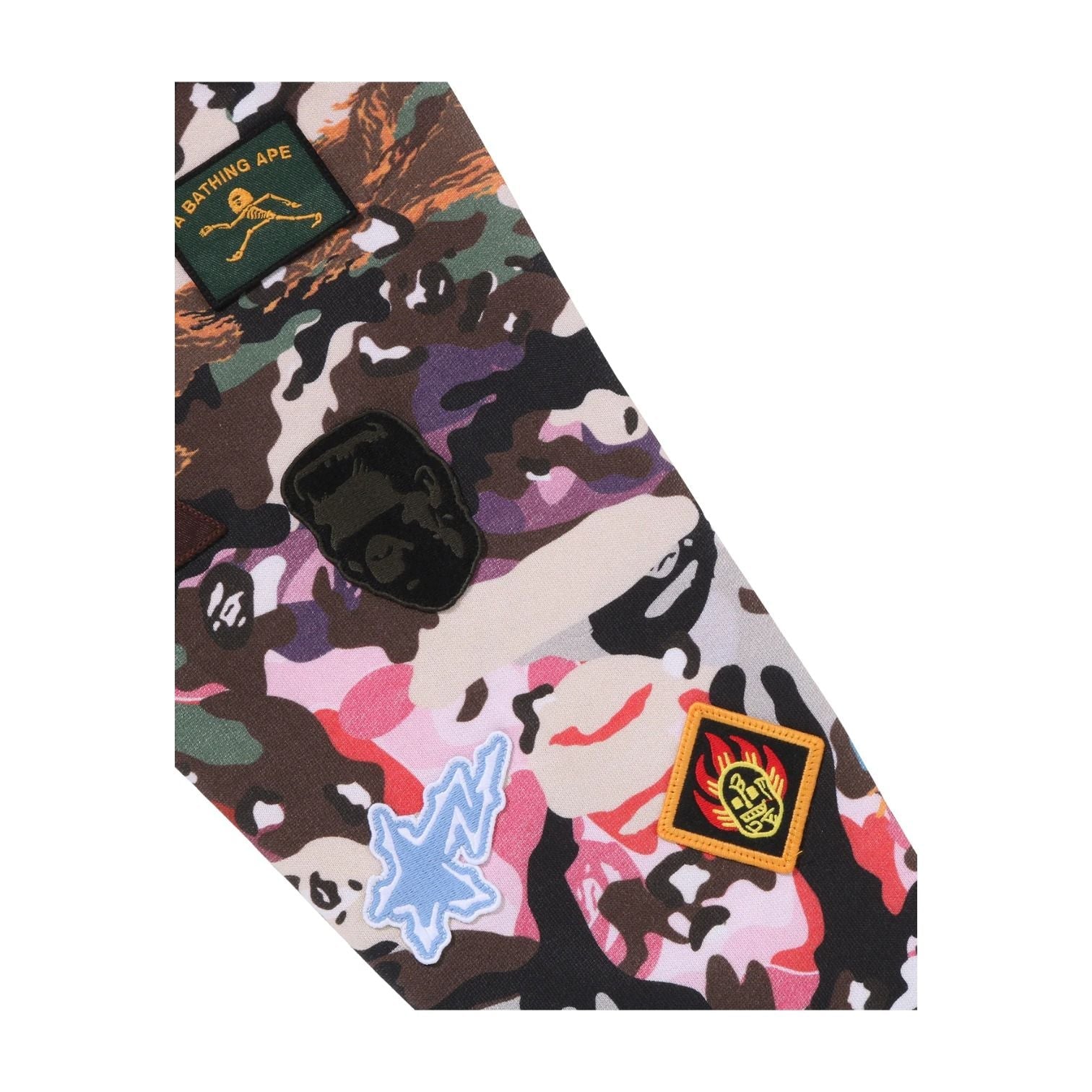 A Bathing Ape Hybrid Camo Multi Badge Shark Relaxed Fit Full Zip Hoodie 'Multicolor' 0ZXSWM324151RMLX
